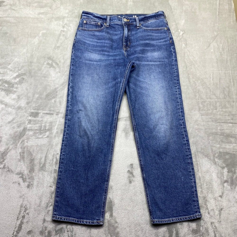 J. Crew Classic Straight Leg Jeans Blue Denim BF694 Mens Sz 29 Fits 32" Grunge‎